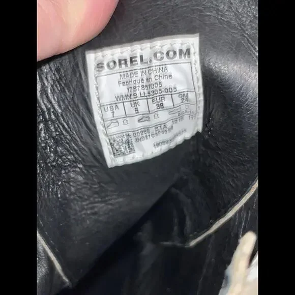 Sorel SZ 7 Women’s After Hours Strappy Wedge Heel Side Zip  Boots Gray/Black - Picture 5 of 5